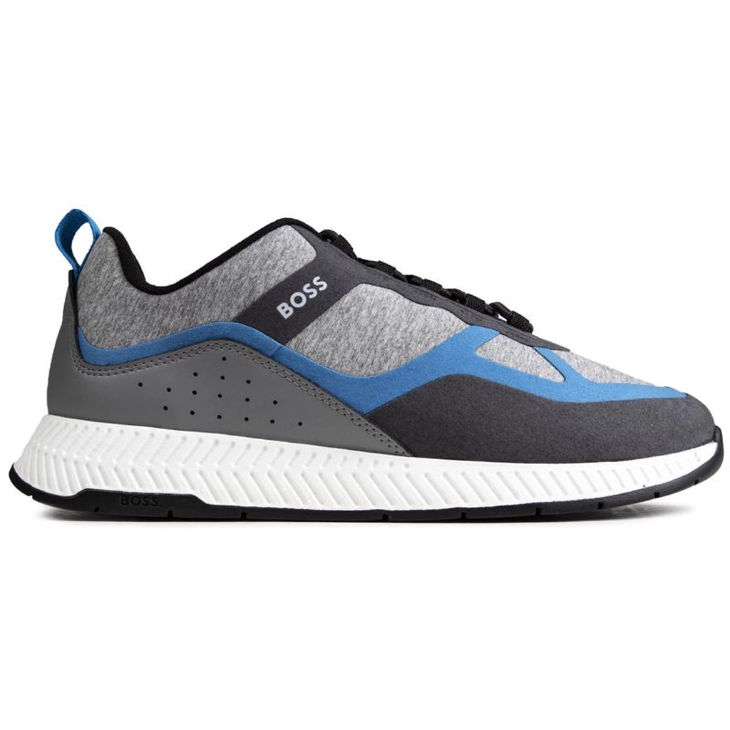 Hugo Boss Mens Titanium Trainers - Grey Textile - Size UK 7